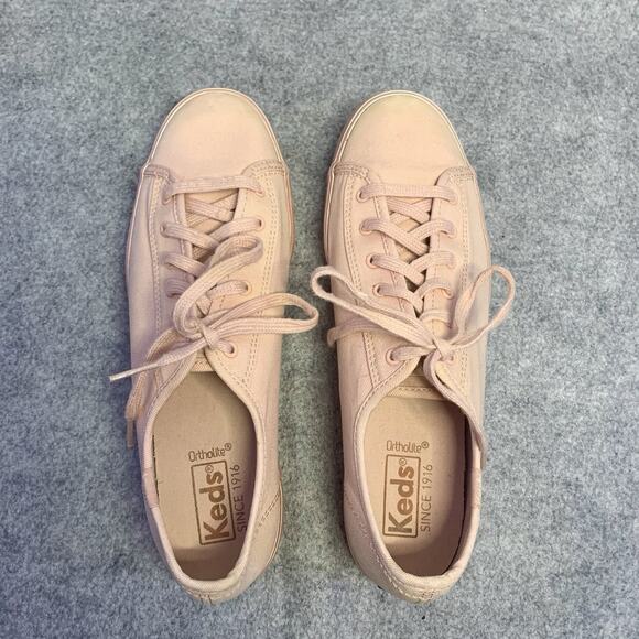 KEDS Sneakers 8.5 TRIPLE KICK SHIMMER PLATFORM Metallic Blush Pink Canvas - Picture 4 of 12